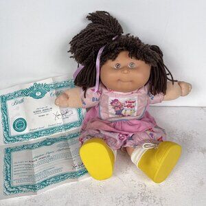 Vintage Cabbage Patch Kid Brown Hair Brown Eye Head Mold 1 1990 First Edition
